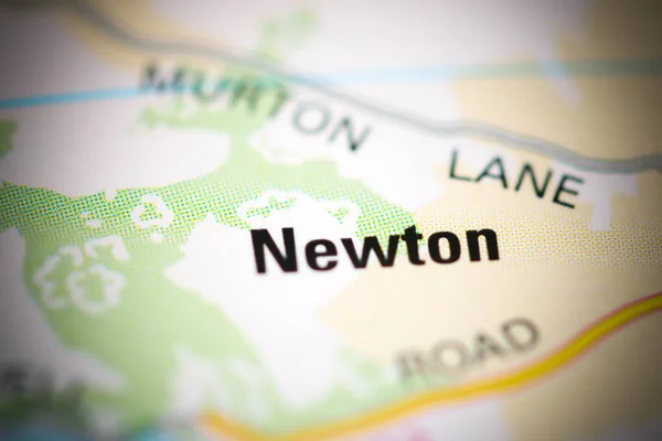 Newton Sobre Mapa Geográfico Reino Unido — Fotografia de Stock