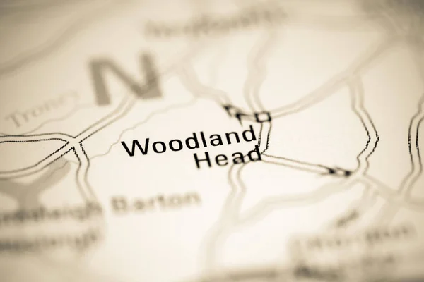 ウッドランド ヘッド 地理地図上のイギリス — ストック写真