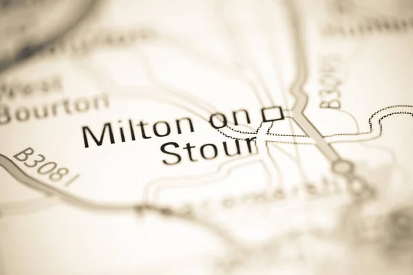 Мілтон Стур Велика Британія Географічній Карті — стокове фото