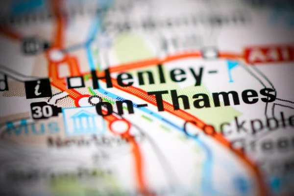 Thames Teki Henley Birleşik Krallık Coğrafya Haritasında — Stok fotoğraf