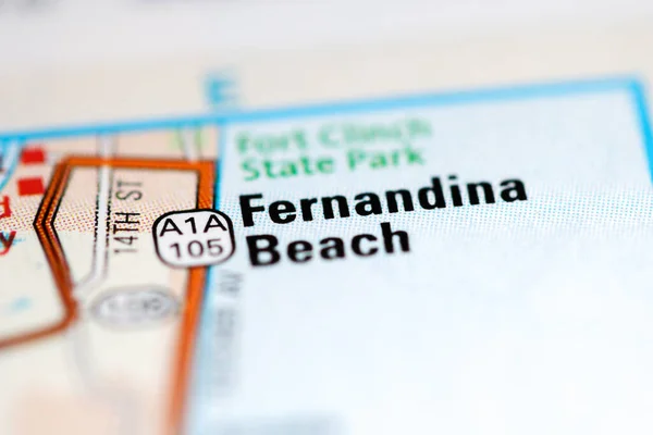Playa Fernandina Mapa Geográfico Estados Unidos — Foto de Stock