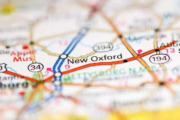 Nueva Oxford Pennsylvania Eeuu Mapa Geográfico — Foto de Stock