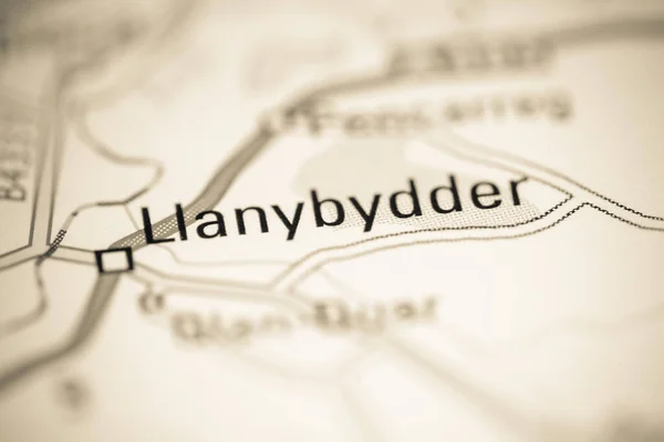 Lanybydder 地理地図上のイギリス — ストック写真