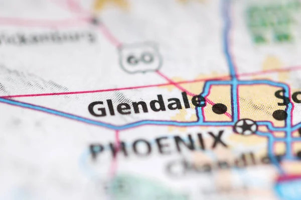 Glendale on a geographical map of USA