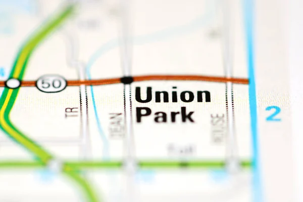 アメリカの地理的地図上のユニオンパーク — ストック写真