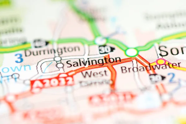 サルビントン 地理地図上のイギリス — ストック写真