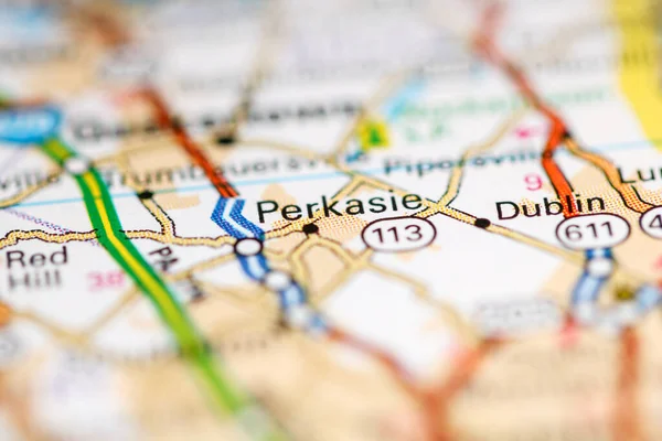 Perkasie. Pennsylvania. USA on a geography map