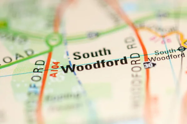 イギリスの地図上のサウスウッドフォード — ストック写真