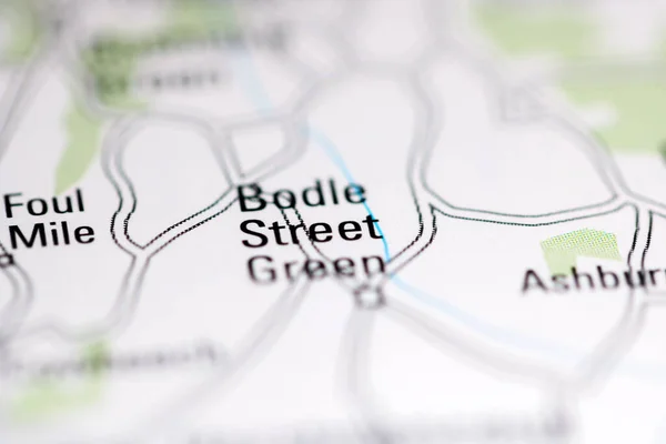 Bodle Street Green Reino Unido Sobre Mapa Geografia — Fotografia de Stock