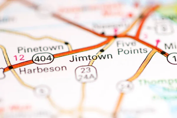 Jimtown. Delaware. USA on a geography map