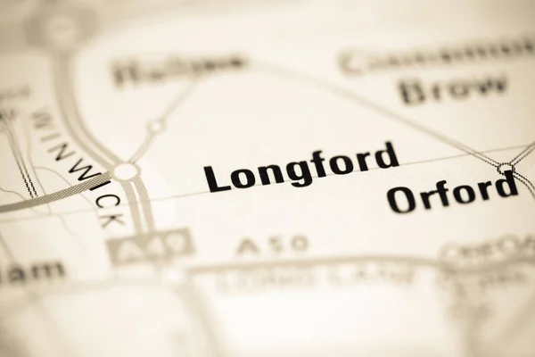 Longford on a geographical map of UK