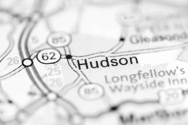 Hudson Massachusetts Stati Uniti Una Mappa Geografica — Foto Stock