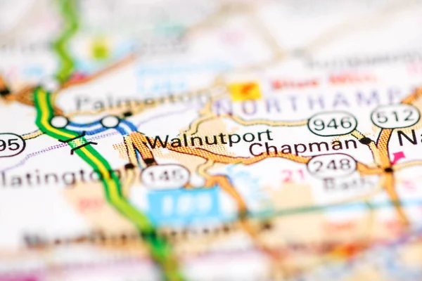 Walnutport Pensilvânia Eua Sobre Mapa Geografia — Fotografia de Stock