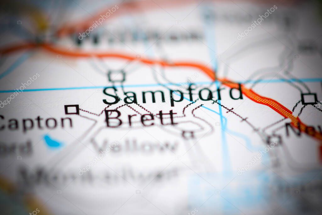 Sampford Brett. United Kingdom on a geography map