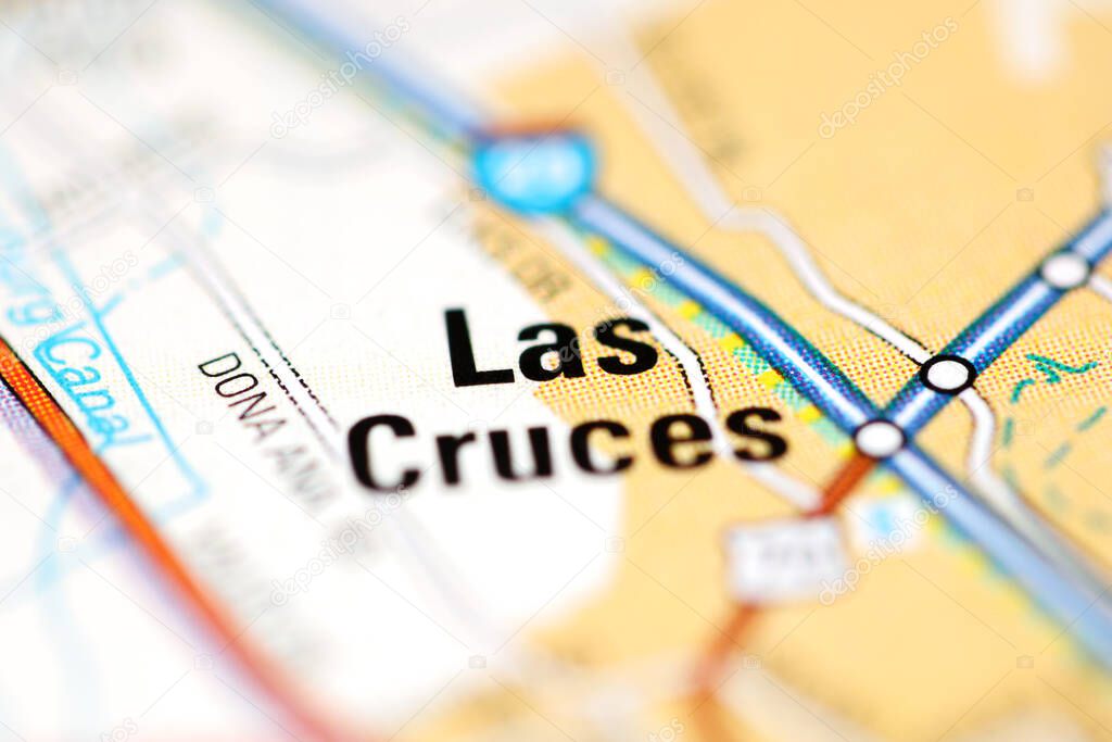 Las Cruces on a geographical map of USA