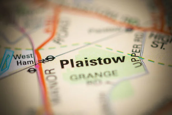 Plaistow Sur Une Carte Royaume Uni — Photo