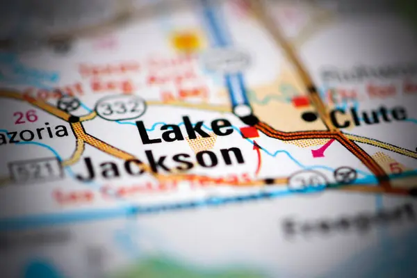 Lago Jackson Texas Eua Sobre Mapa Geografia — Fotografia de Stock