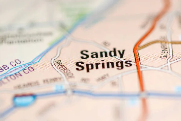 Sandy Springs Mapa Los Estados Unidos América —  Fotos de Stock