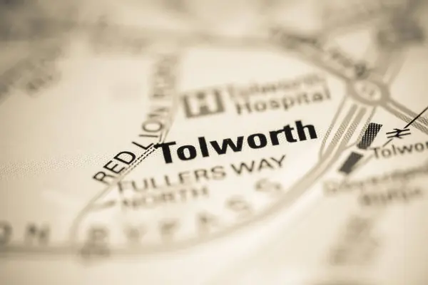 Tolworth Sobre Mapa Reino Unido — Fotografia de Stock