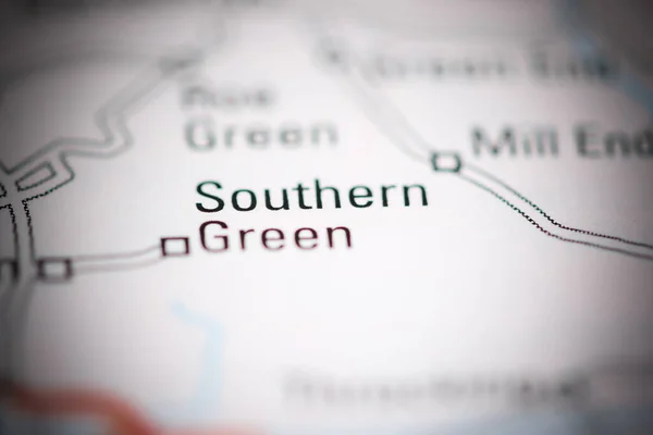 Südliches Grün Großbritannien Auf Einer Geografischen Karte — Stockfoto