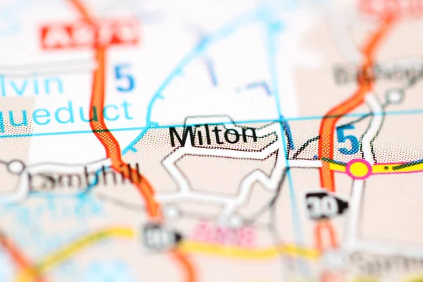 イギリスの地理地図上のミルトン — ストック写真