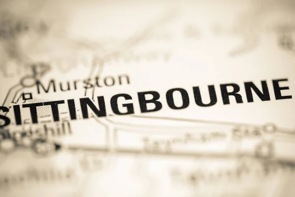 Ситтінгборн Велика Британія Географічній Карті — стокове фото