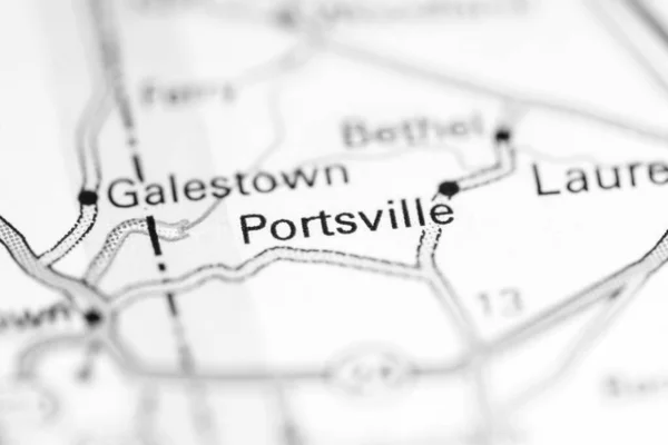Portsville. Delaware. USA on a geography map