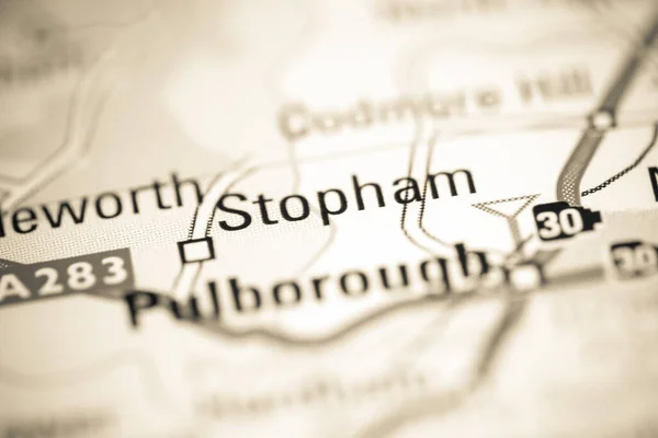 Stopham Reino Unido Sobre Mapa Geografia — Fotografia de Stock