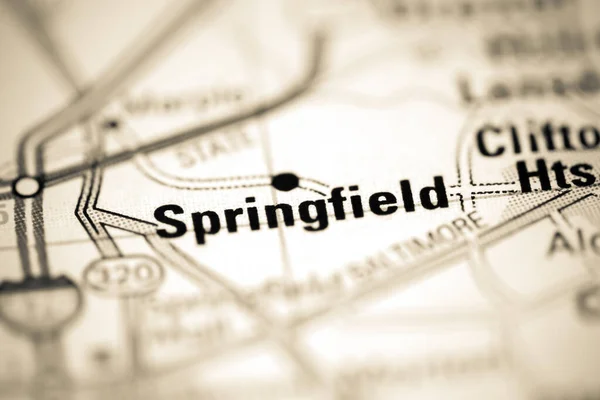 Springfield Geografické Mapě Usa — Stock fotografie