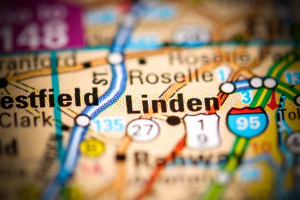 Linden Nueva Jersey Eeuu Mapa Geográfico — Foto de Stock