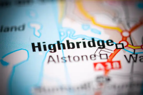 Highbridge Reino Unido Sobre Mapa Geografia — Fotografia de Stock