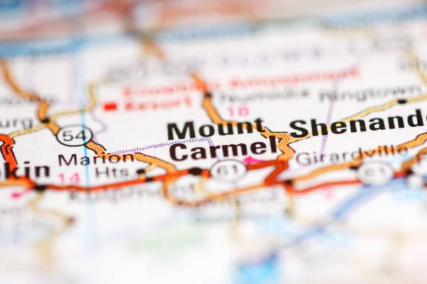 Mount Carmel. Pennsylvania. USA on a geography map