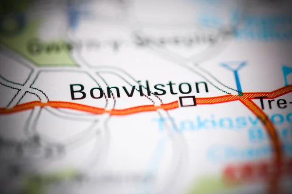 Bonvilston Royaume Uni Sur Une Carte Géographique — Photo