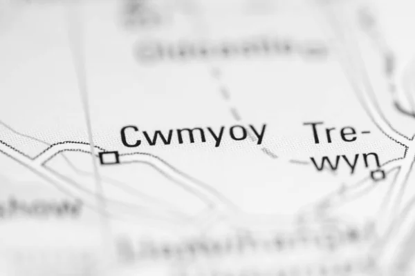 Cwmyoy Reino Unido Sobre Mapa Geografia — Fotografia de Stock