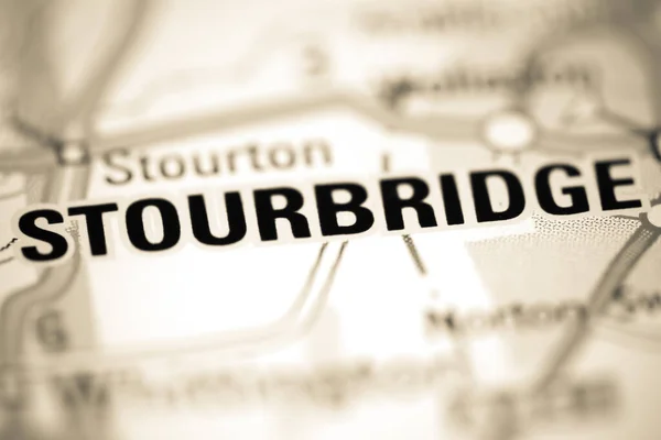 Stourbridge Sobre Mapa Geográfico Reino Unido — Fotografia de Stock