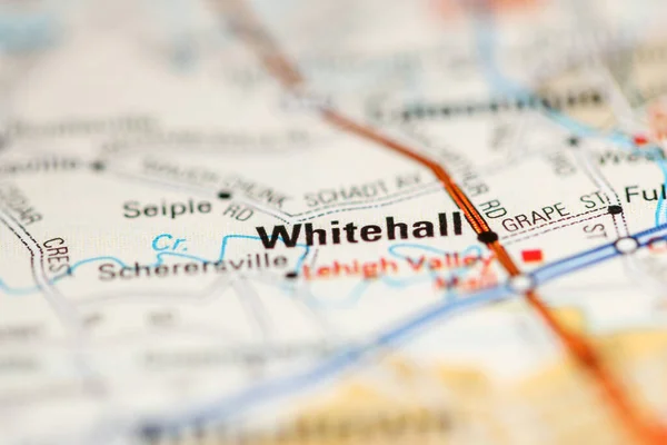 Whitehall on a map of the United States of America