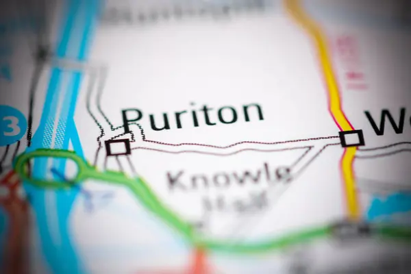 ピューリトン 地理地図上のイギリス — ストック写真