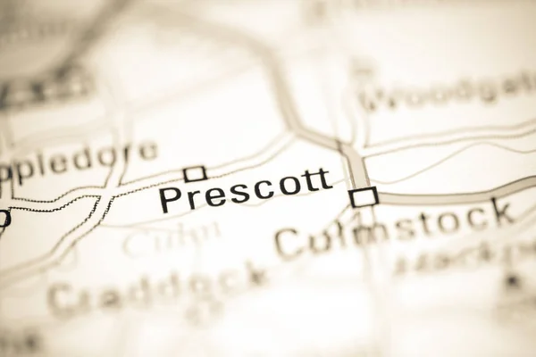 プレスコット 地理地図上のイギリス — ストック写真