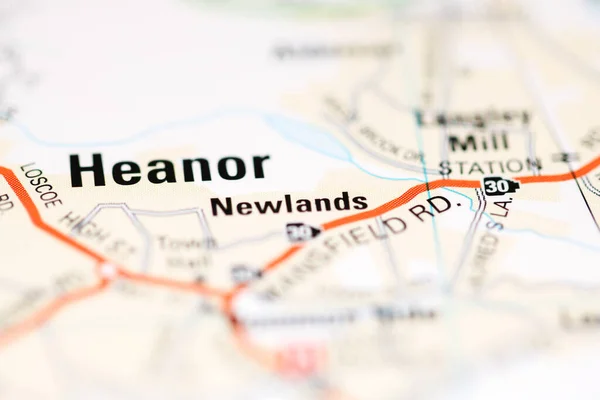 Newlands Auf Einer Geographischen Landkarte Von Großbritannien — Stockfoto