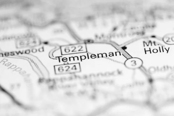 テンプルマン バージニア州 地理地図上のアメリカ — ストック写真