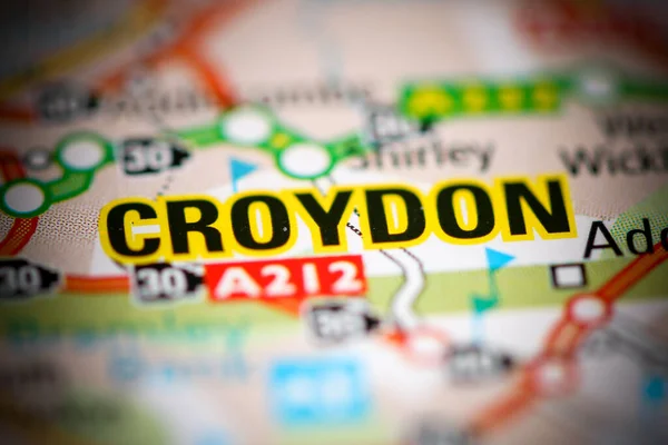 Jestem Croydon Zjednoczone Królestwo Mapie Geograficznej — Zdjęcie stockowe