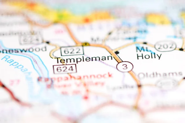 Templeman Virginie Usa Mapě Geografie — Stock fotografie