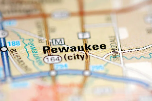Pewauakee Usa Földrajzi Térképén — Stock Fotó