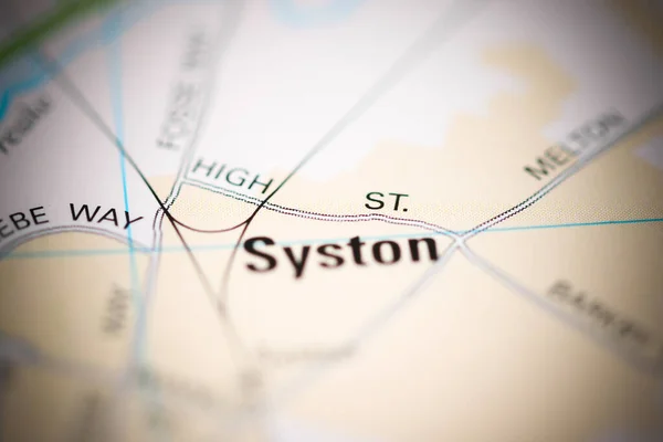 Syston Ngiltere Coğrafi Haritasında — Stok fotoğraf