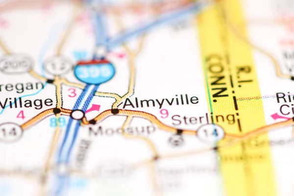 Almyville 康涅狄格州地图上的美国 — 图库照片