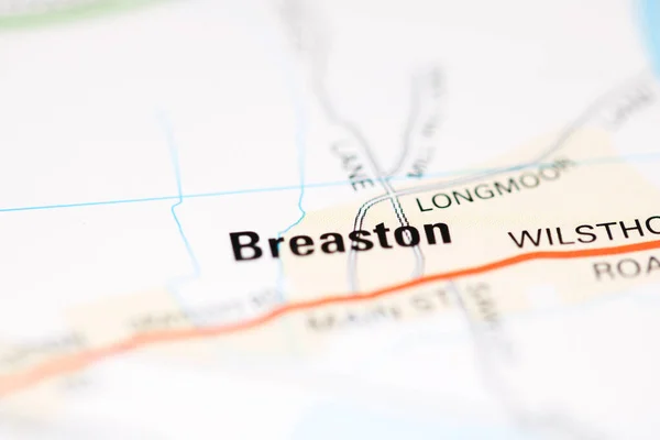 Breaston Sur Une Carte Géographique Royaume Uni — Photo