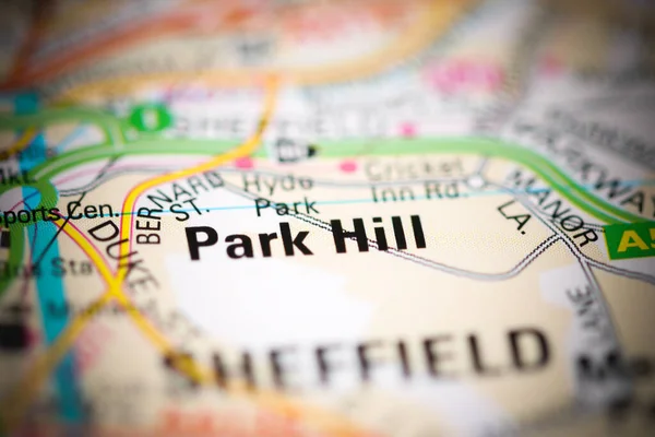 Park Hill on a geographical map of UK