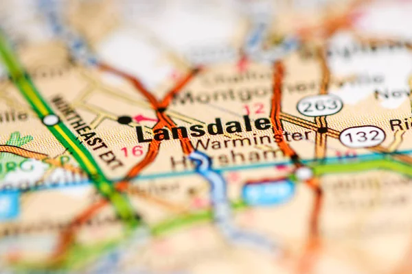 Lansdale. Pennsylvania. USA on a geography map