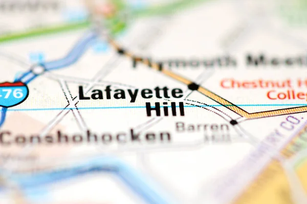Lafayette Hill on a geographical map of USA