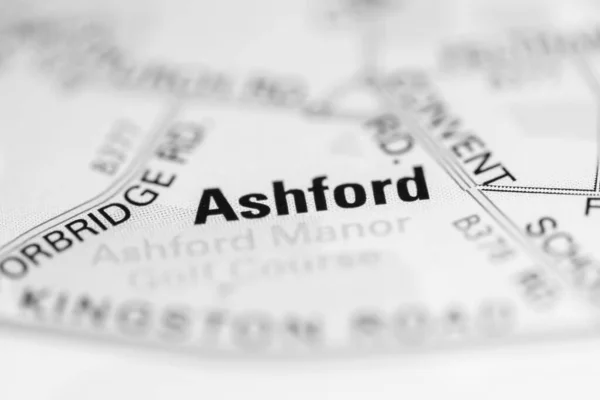 イギリスの地図上のアシュフォード — ストック写真